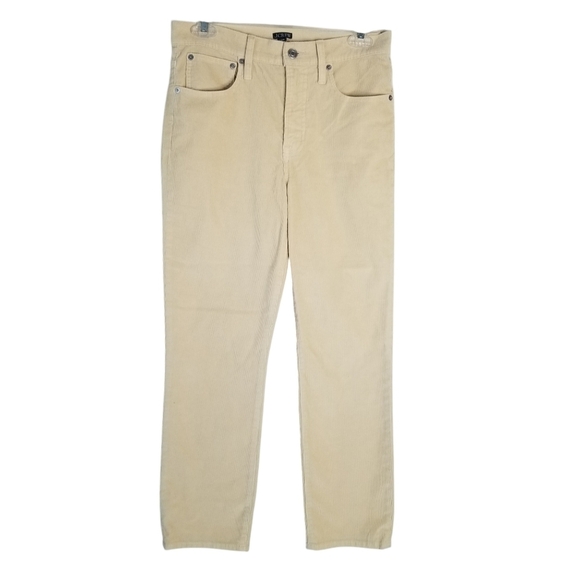 NWT J. Crew Vintage Slim-Straight Corduroy High Rise Pants Size 27 Cream - Picture 1 of 12